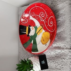 Sephanie Stouffer large snowman serving bowl platter